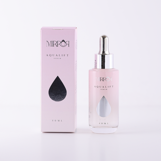 Mirror Skin Aqualift serum bottle with box packaging